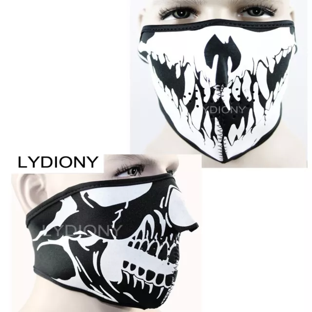 Skull Half Face Reversible Biker Skateboard Balaclava Sports  Mask Cosplay Party