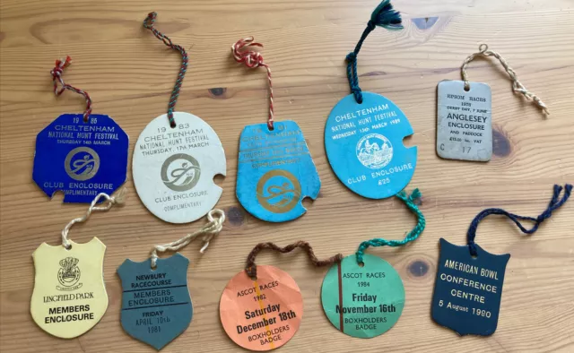 Job Lot Vintage Horse Racing Badges - Cheltenham, Ascot Etc x10