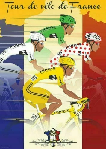 Plaque Murale Métal Cyclisme - Tour De France - 30 X 20 Cm - Déco Vélo
