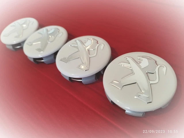 4 Cache-Moyeu 60mm Pour Peugeot RCZ Facelift 2013 - Plastique ABS, Fixation Par Clip, Argenté