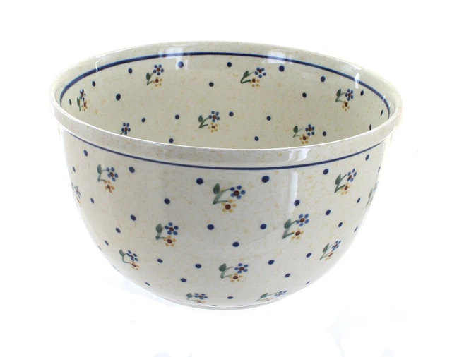 Blue Rose Polish Pottery Country Meadow Medium Mixing Bowl