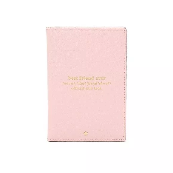 KATE SPADE PASSPORT HOLDER! Wedding Belles Rosy Dawn, NWT "BEST FRIEND EVER"