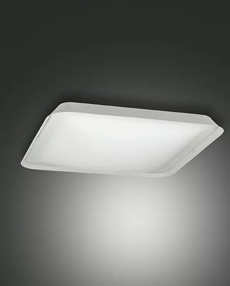 Hugo lampada soffitto LED 24w quadrata dimmerabile bianco vetro