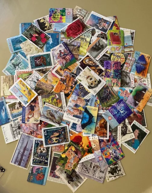 1990s onwards Mixed Lot of 100 All Different USED Australian Decimal Stamps