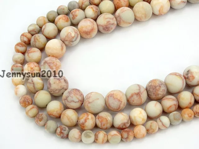 Natural Matte Red Spider Web Jasper Gemstone Round Spacer Bead 15'' 6mm 8mm 10mm