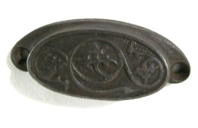 Antique Original Victorian Eastlake Cast Iron Drawer Pull Vtg Patd. 1873