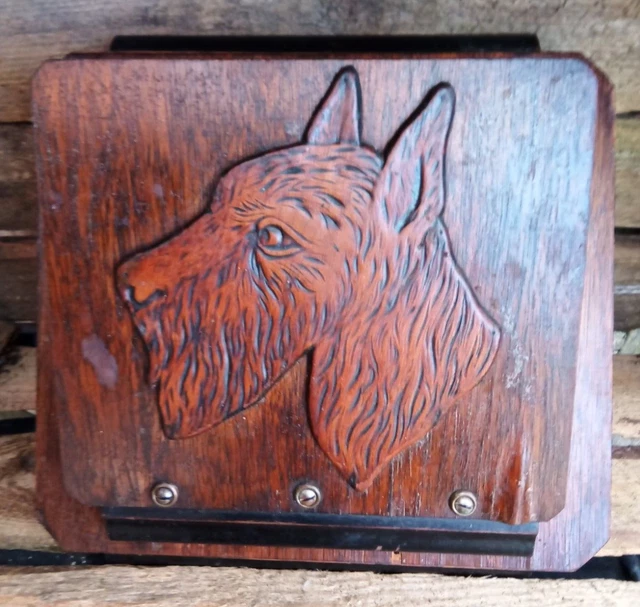 Estante antiguo para cartas para perros, caoba, roble