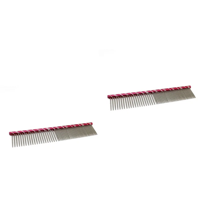 2 stücke Edelstahl Hundekatze CHEDING Kamm Pet Peoming Trimming Kamm mit verschi
