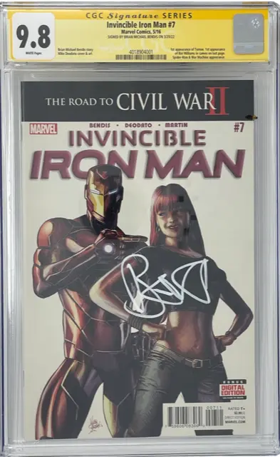 Invincible Iron Man 7 CGC 9.8 Bendis Signed 1st Riri Williams Cameo