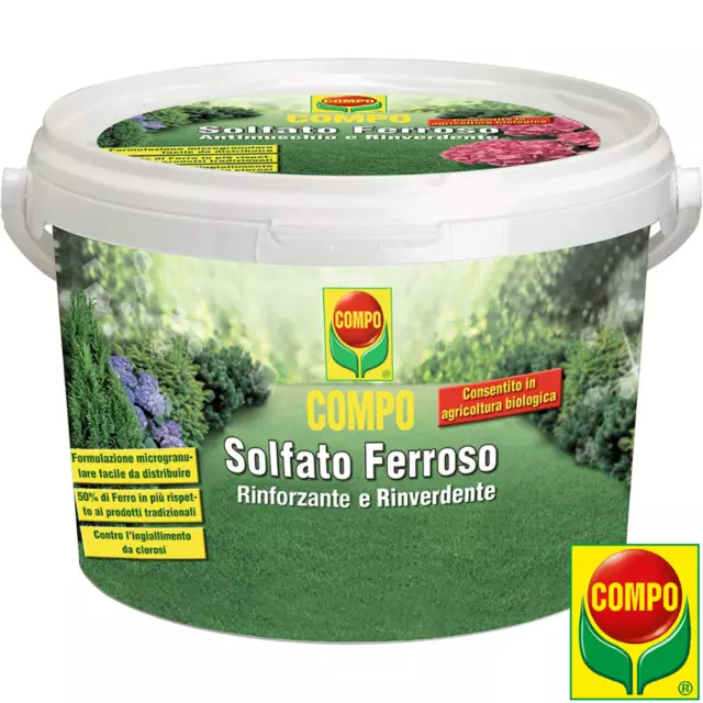 Compo SOLFATO FERROSO CONCIME con FERRO RINVERDENTE ANTIMUSCHIO RINFORZANTE 5 kg