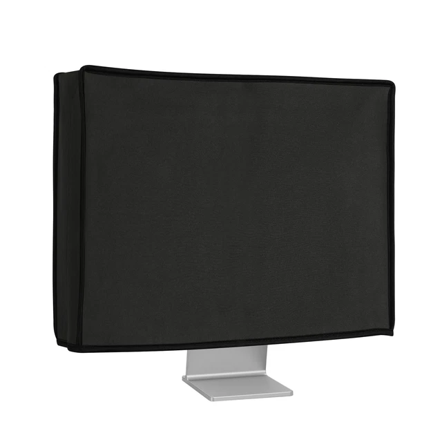 Kwmobile Housse écran Ordinateur Compatible Avec 27-28" Moniteur Housse écran Ordinateur - Protection D'écran PC Moniteur En Lin - Blanc-marron-vert Gris