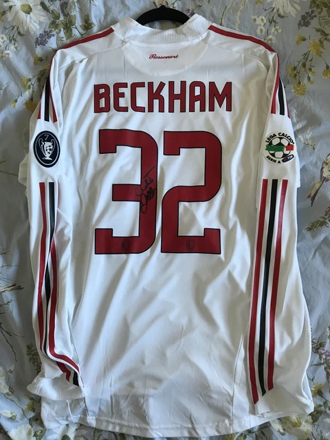 DAVID BECKHAM AC Milan Match Worn Shirt 2008/09 Issued Signed