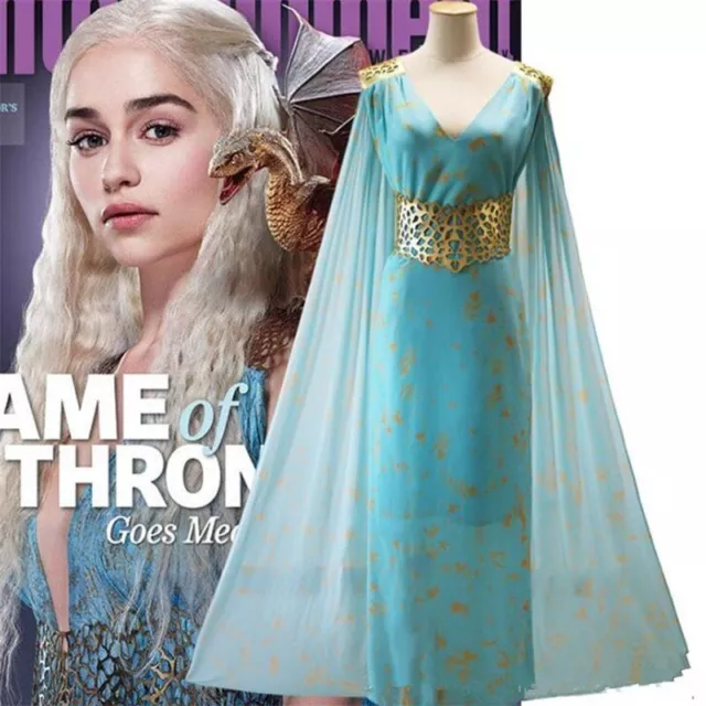 Game of Thrones Daenerys Targaryen Costume Dress Qarth Gown GOT Khaleesi Cosplay