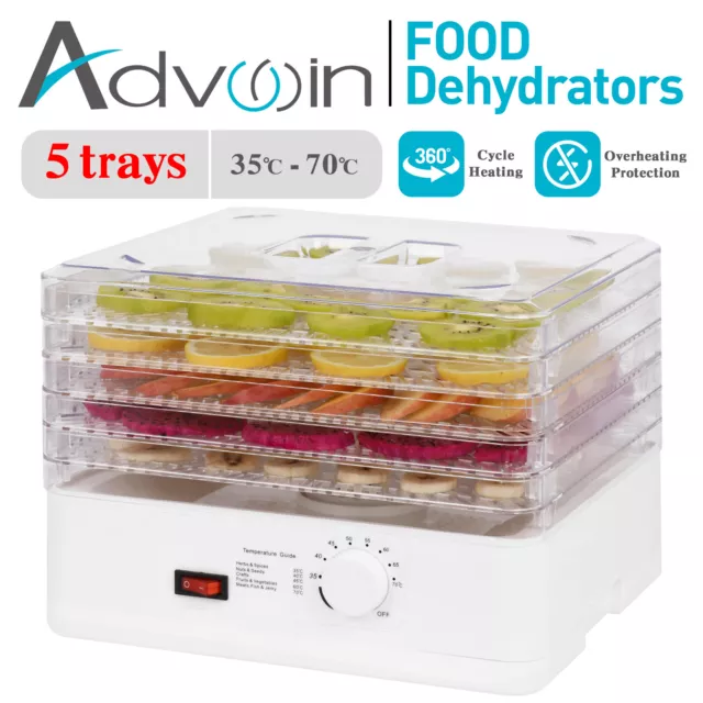 Advwin Food Dehydrators Jerky Dehydrator Fruit Dryer Home Commercial 5 Trays