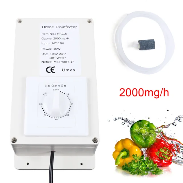 Ozone Generator Household 110V Portable Fruit Food Air Water Sterilizer Purifier