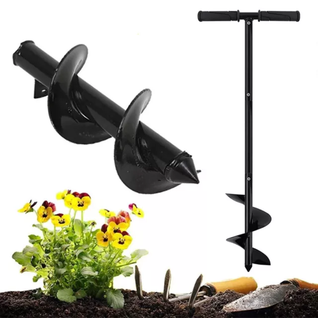 Manual Earth Auger Drill Bit Fence Post Drill Garden Soil Hole Borer Digger Tool