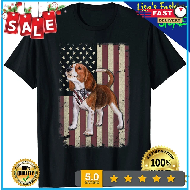 Beagle American Flag Bandana Patriotic 4th Of July Unisex T-Shirt