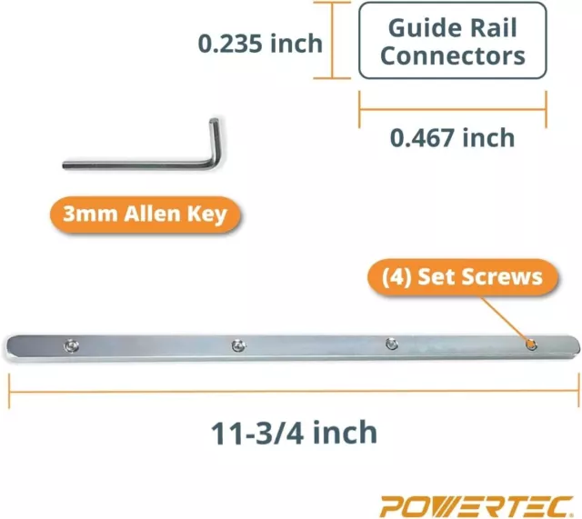 POWERTEC Track Saw Guide Rail Connector Set for Festool, Makita, DeWalt, Triton 3