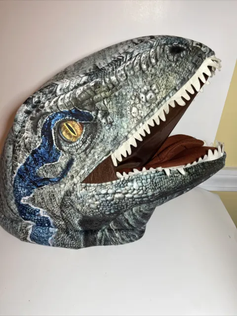 JURASSIC WORLD BLUE Velociraptor Dan Dee Costume Dinosaur Head ...