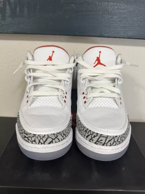 Nike Air Jordan 3 Free Throw Line White Cement Sz9.5 OG All WORN ONCE Off White