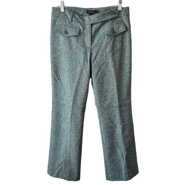 Womyn Bluish/Green Wool Blend Rainbow Fleck Women's Pants Sz 6 Made in USA