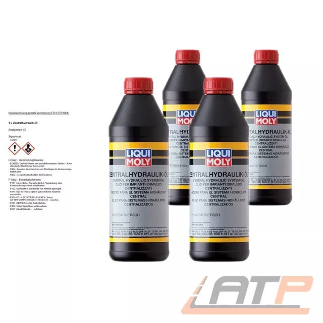 4x 1 L LITER LIQUI MOLY ZENTRAL-HYDRAULIK-ÖL FÜR MERCEDES BENZ MB 345.0