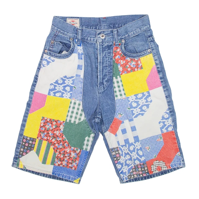 Pantaloncini denim BLU FAMIGLIA blu rilassati patchwork donna XXS W24