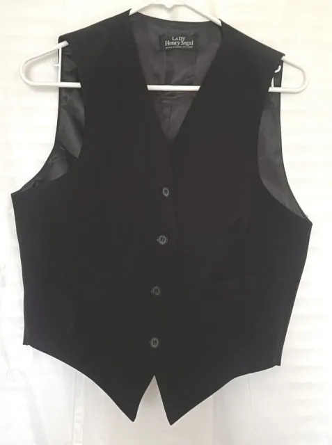 Lady Henry Segal Women's Uniform Vest Black Size Small 4 Button 100% Polyester