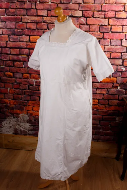 Sottoveste vintage antica abito da notte camicia da notte lino biancheria biancheria da corpo XL