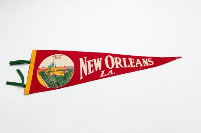 Vintage Jackson Square New Orleans Louisiana Souvenir Felt Pennant 25"