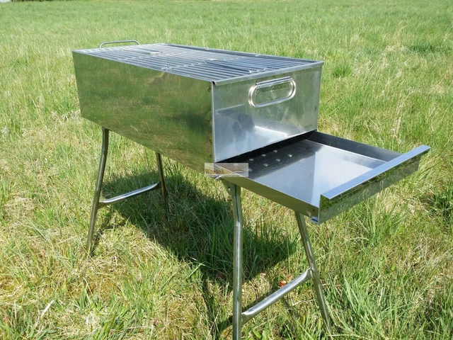 MANGAL Schaschlik GRILL "Wostok" Edelstahl Edelstahl +Gratis 10Spieße