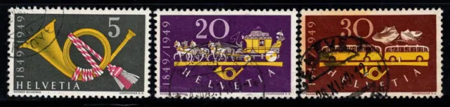 Suisse 1949 Mi. 519-521 Oblitéré 100% Poste, klaxon postal