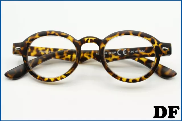 occhiali da lettura tascabili uomo donna tondi tartaruga diottrie + 1,5 2,5 3,5