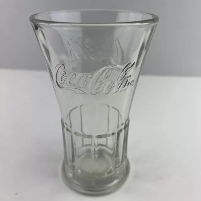 Coca-Cola Coke Libbey Heavy Flute Tumbler Ice Cream Float Soda Drinking Embossed