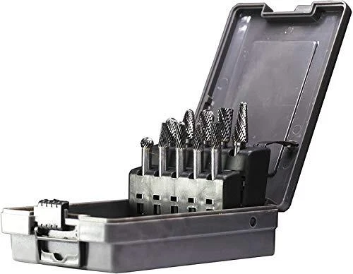 Carbide Burrs Set 10pcs Double Cut Solid Carbide Rotary Burr Set 1/4" Shank