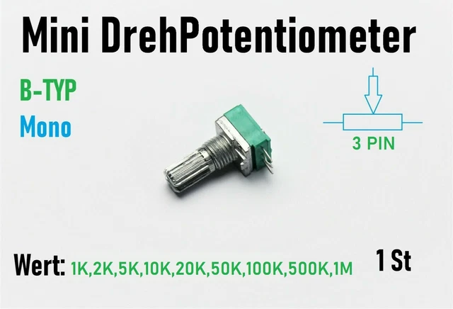 5 Potenziometri Alps R16 10K Ohm Lineare Mono RK1631110TNP Con Occhielli Saldatura