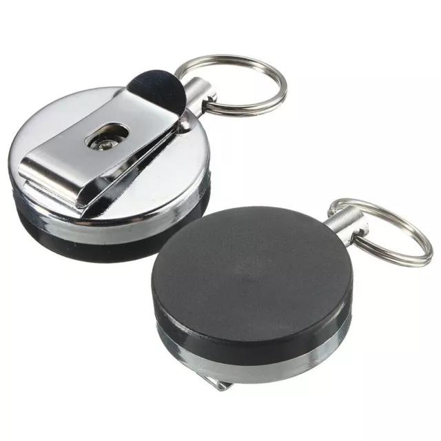 Stainless Steel Retractable Key Chain Recoil Keyring Heavy Duty Steel Cord Wire