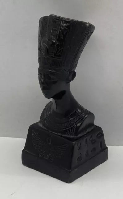 African Egyptian Queen Nefertiti Head Composite Bust Statue Detailed 5.25” Tall