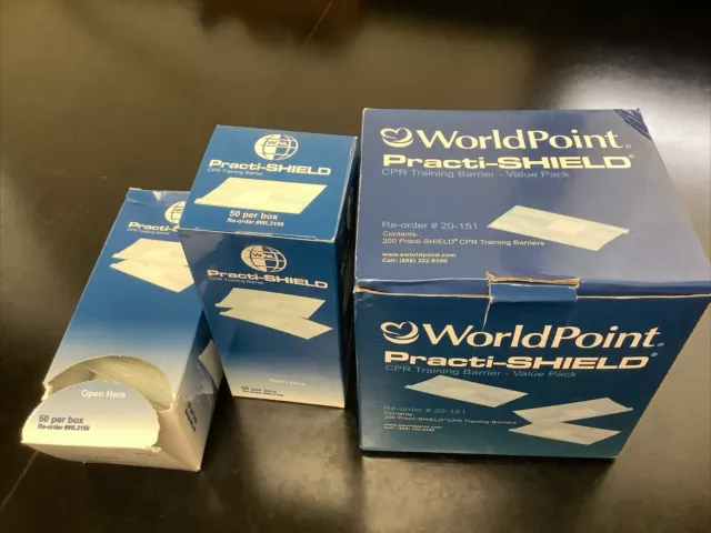Lot of 250 to 300 World Point Practi-Shields CPR Training Barriers