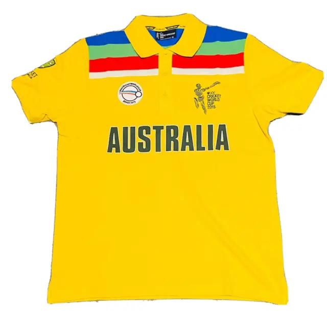 1992 (2015) ICC Cricket World Cup Polo Shirt AUSTRALIA Size Medium M Retro RARE