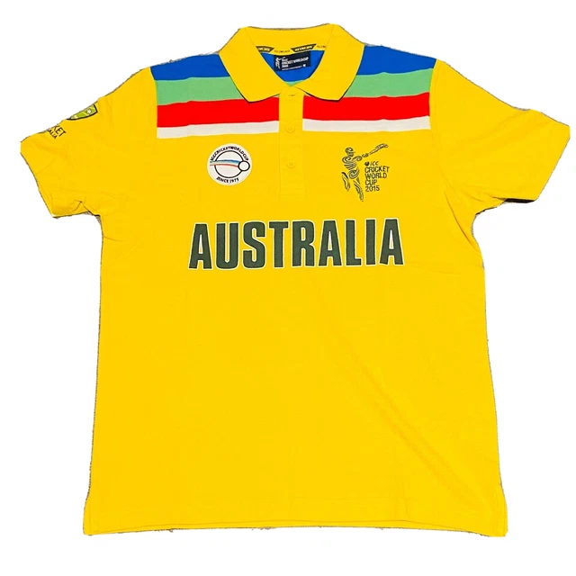 1992 (2015) ICC Cricket World Cup Polo Shirt AUSTRALIA Size Medium M Retro RARE 1992 (2015) ICC Cricket World Cup Polo Shirt AUSTRALIA Size Medium M Retro RARE