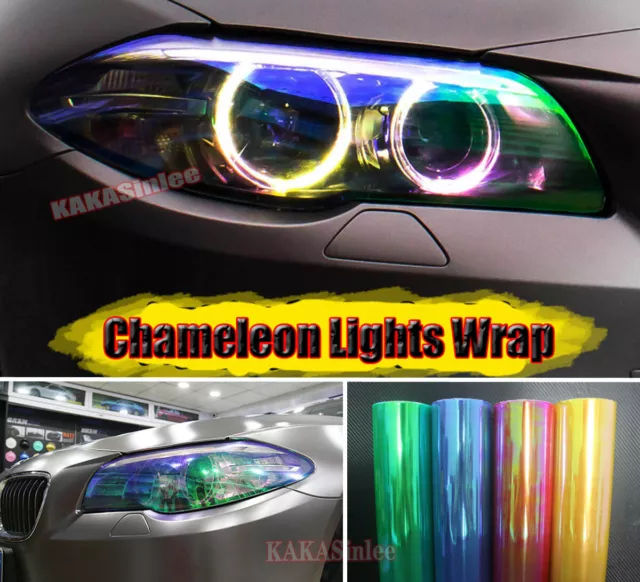 Flexible Car SUV Chameleon Headlight Taillight Vinyl Wrap Tint Strip Sticker AX