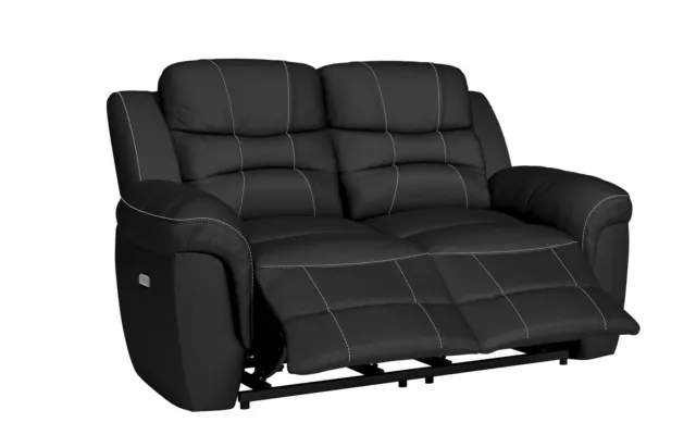 SCS AXEL G10 Black Self Stitch Leather 2 Seater Manual Recliner