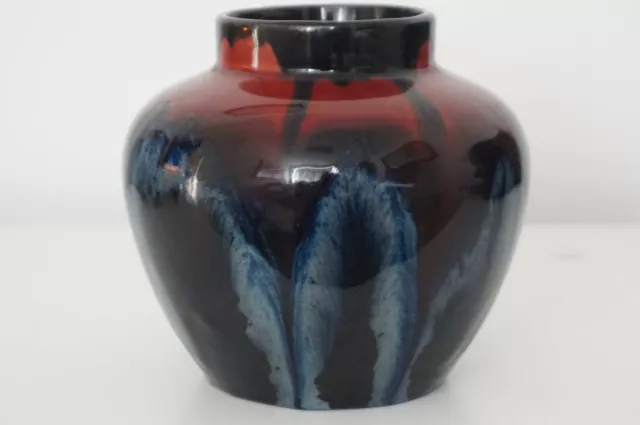 Belgium Art Pottery Vase - Art Nouveau - Striking Drip Glaze - Early 20th C.