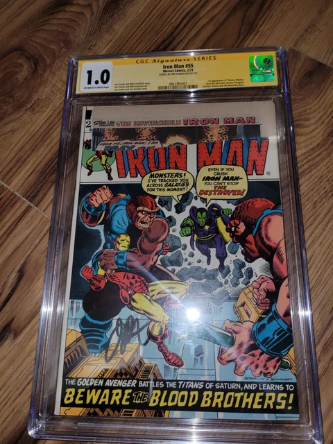 Invincible Iron Man 55 CGC 1.0 Signature Series Jim Starlin 1st App Thanos/Drax