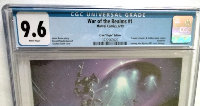 Marvel War Of The Realms #1 Cgc 9.6 Wh Pages 6/19 Crain Virgin Edition 2