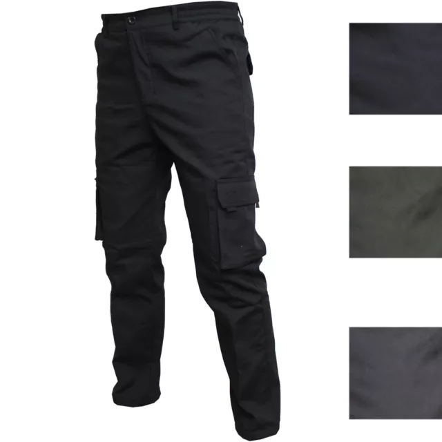 Pantalaccio pantalone da lavoro uomo con tasconi invernale felpato elastico vita