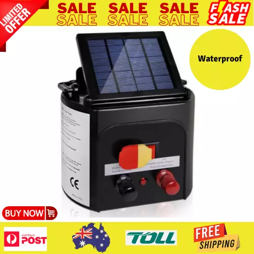 Giantz 5km Solar Electric Fence Charger Energiser Powered Unit Energizer Farm