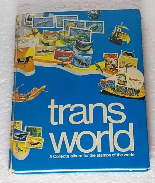 Vintage Trans World Stamp Collection Album with some stamps