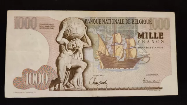 Billet Belgique, 1000 Francs, (1962), Etat Sup 2
